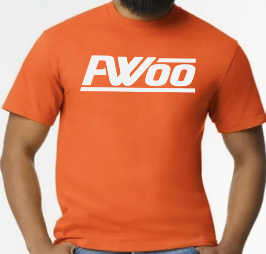 Orange and White Logo T-Shirt Short Sleeve